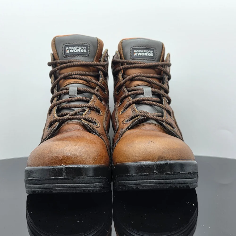 Rockport Works RK664 Composite Toe Waterproof Leather Boots Mens 7M Women’s 9M